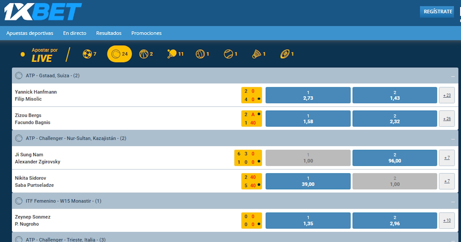 1xbet apuestas en directo