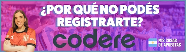 Codere registrarte banner Argentina