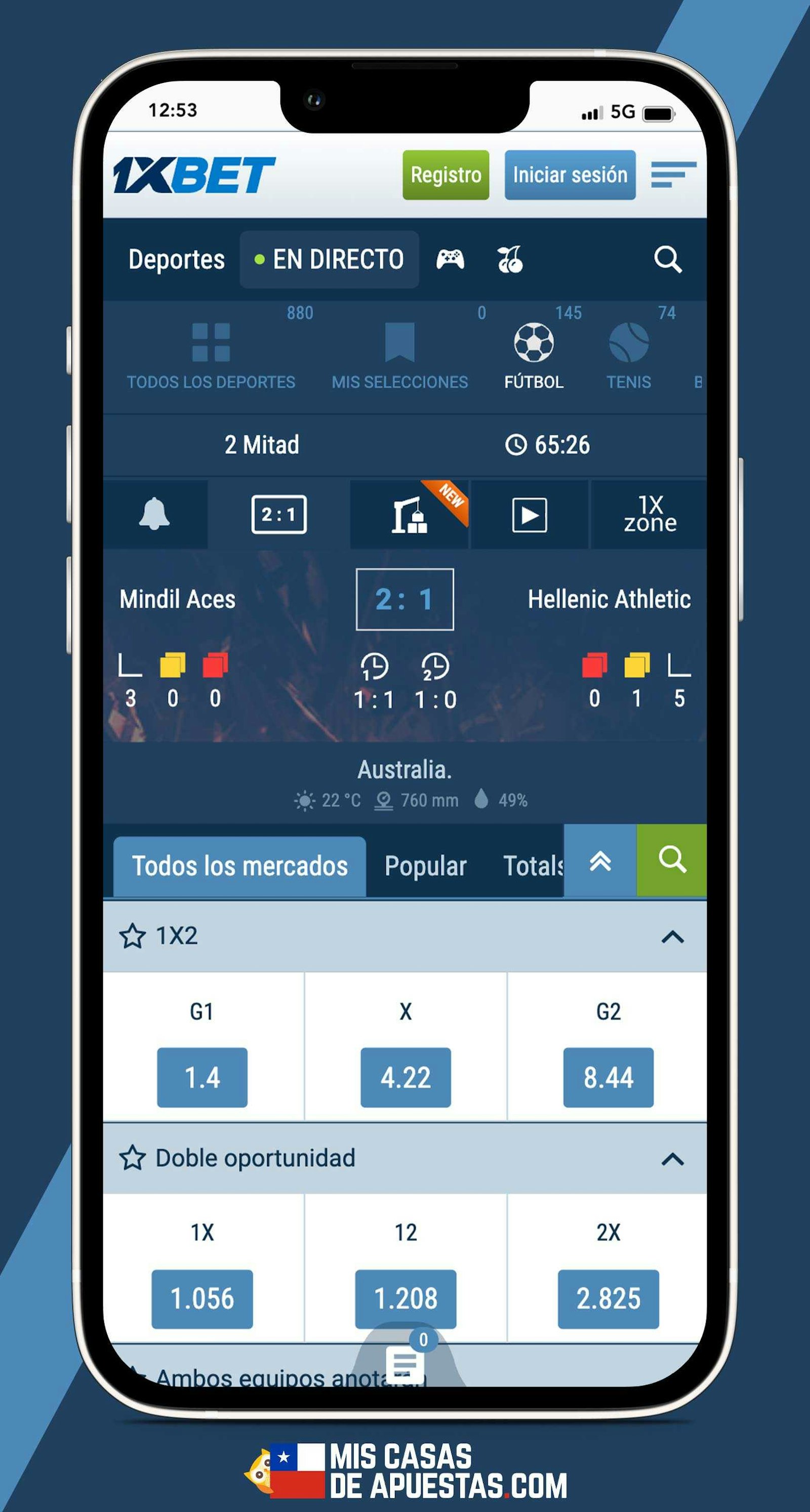 1x Bet Chile apuestas deportivas en vivo