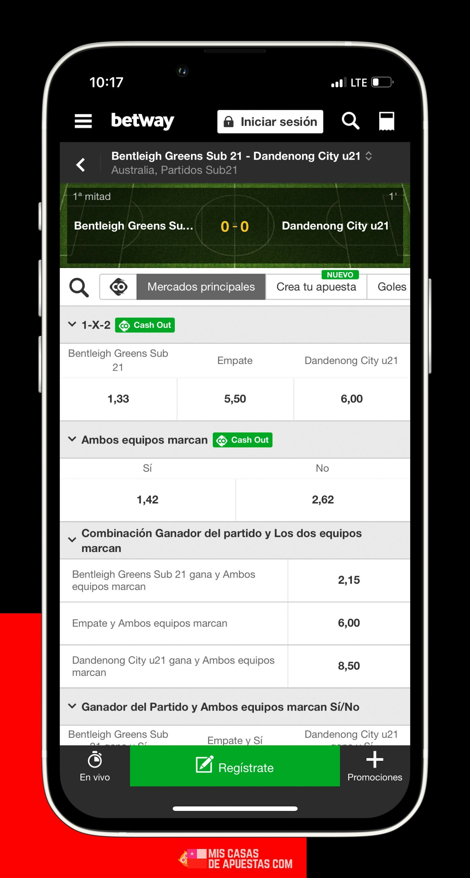 Betway celular apuestas futbol