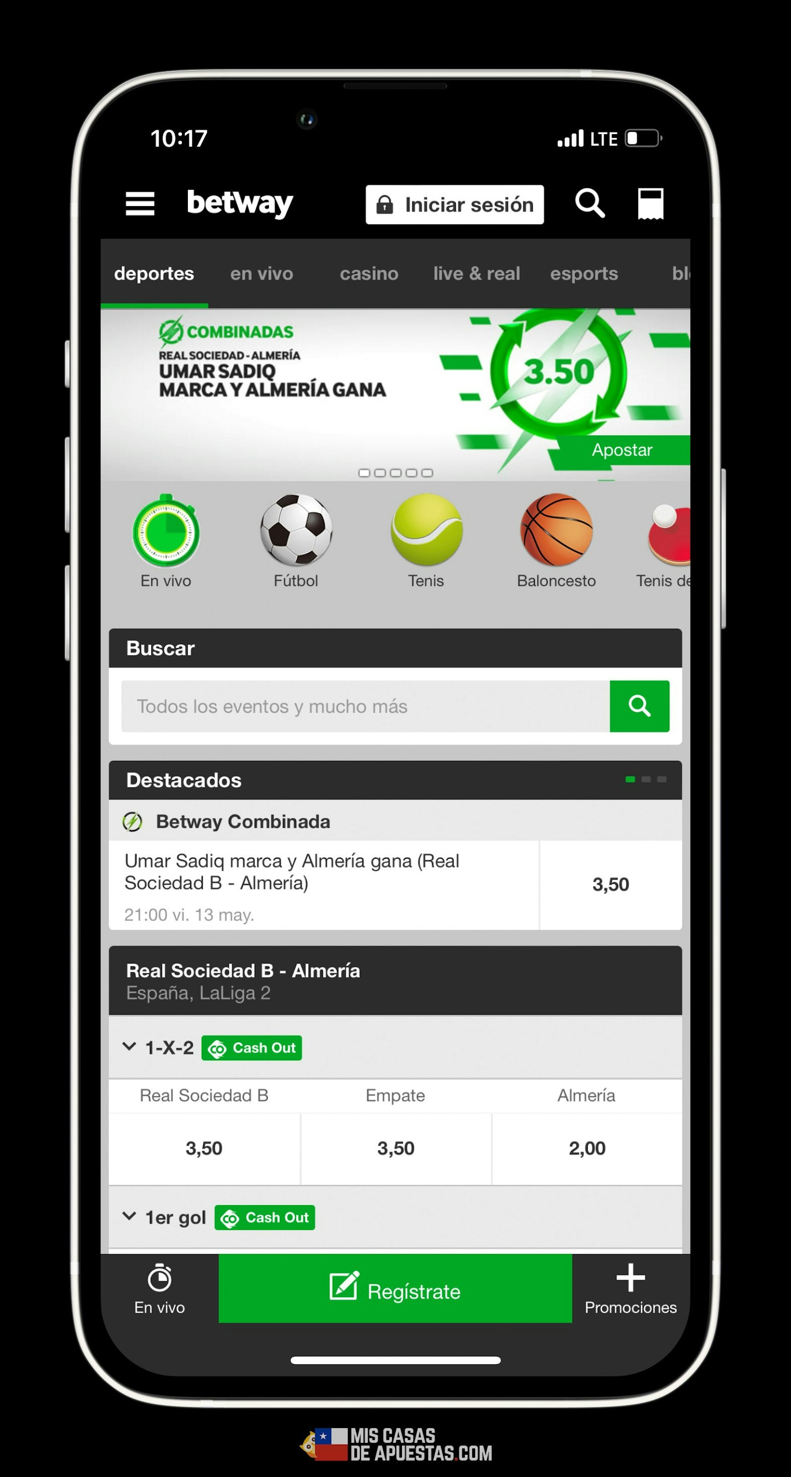 Betway celular pagina de inicio