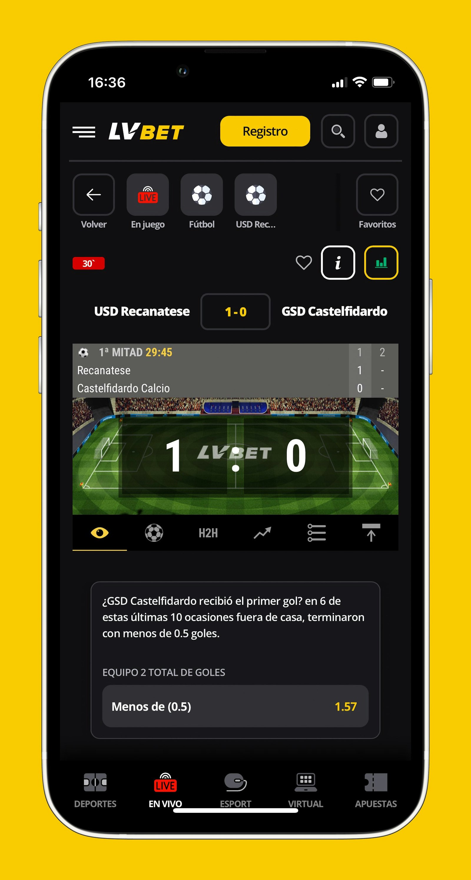 LVBET apuestas celular en vivo