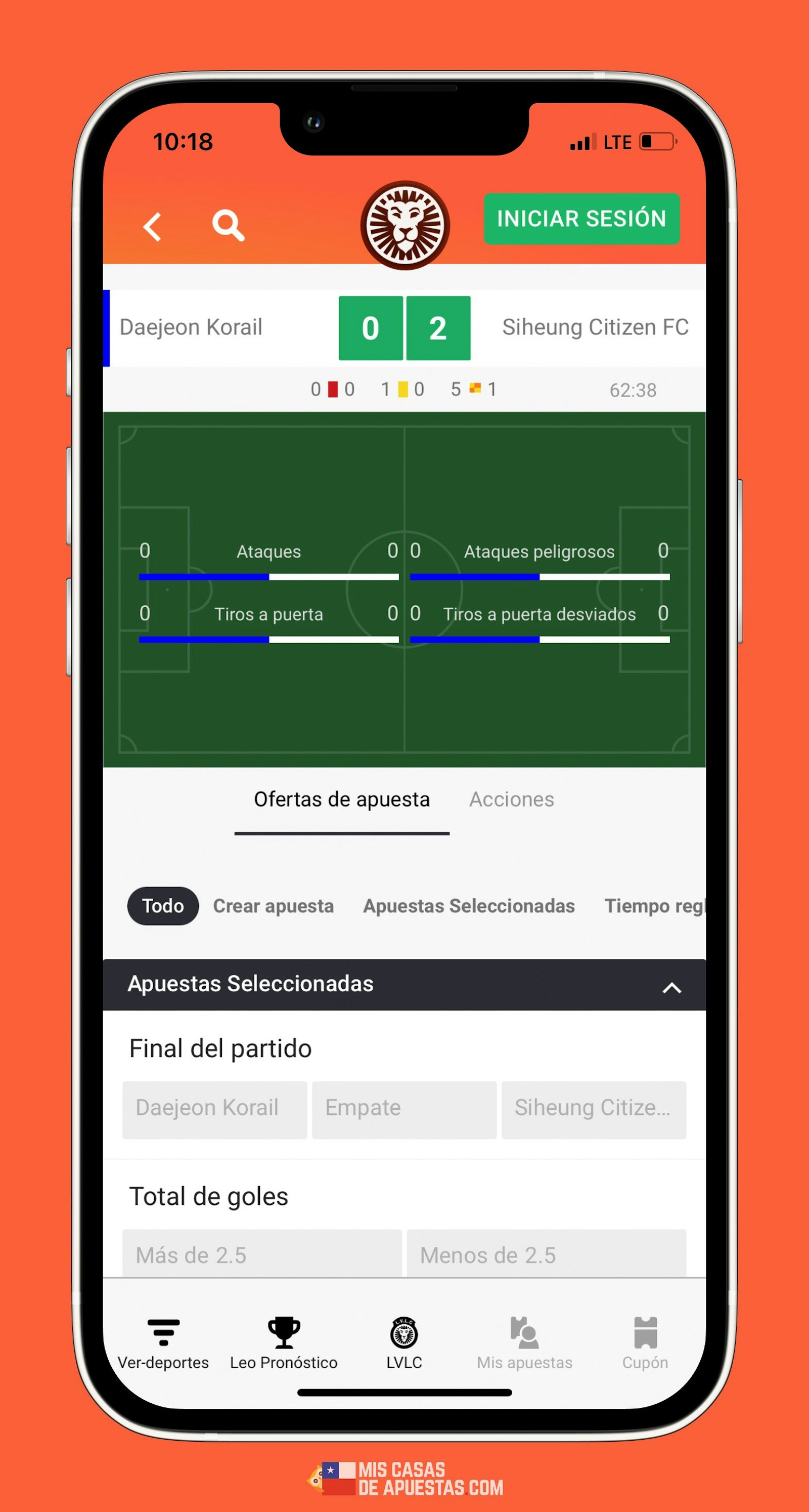 Leovegas celular apuestas futbol