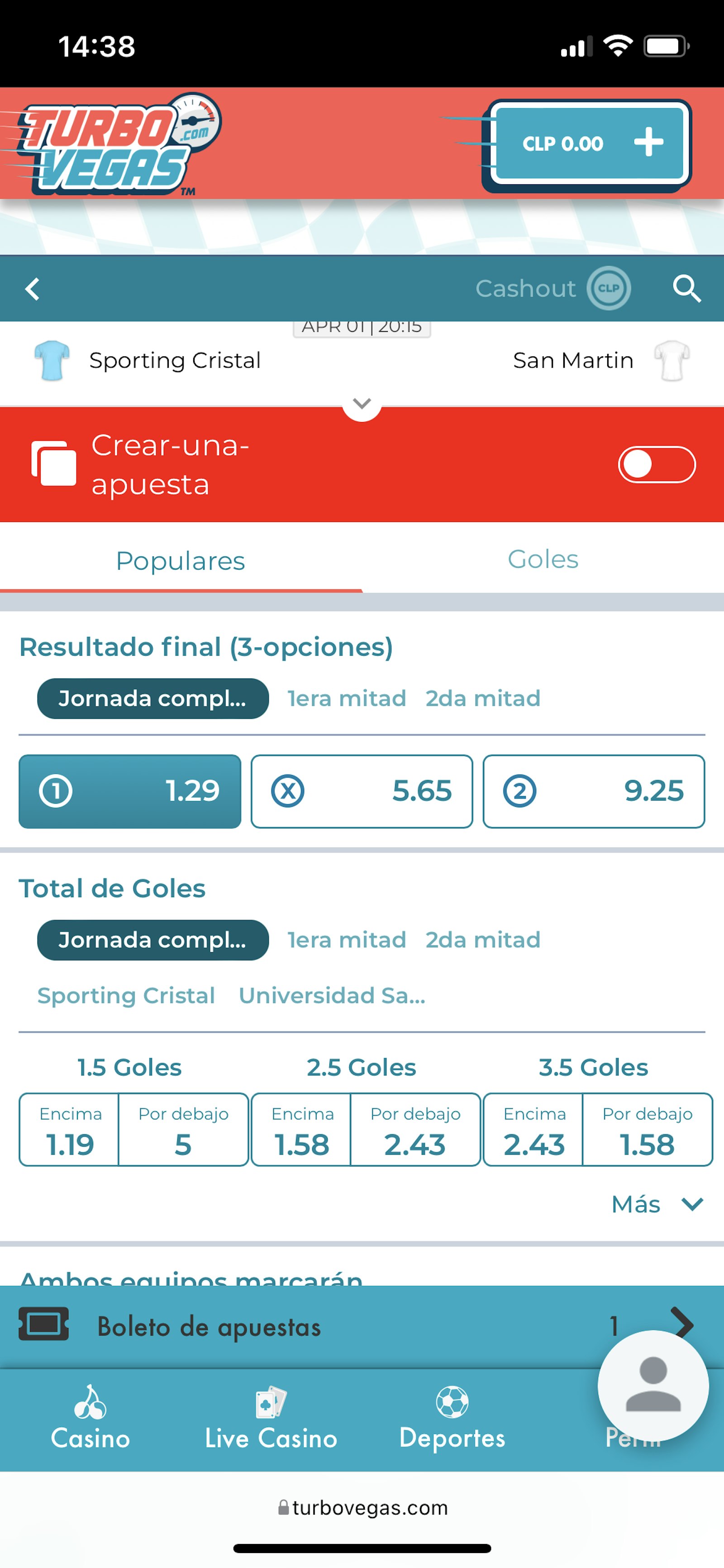 Turbo Vegas apuestas