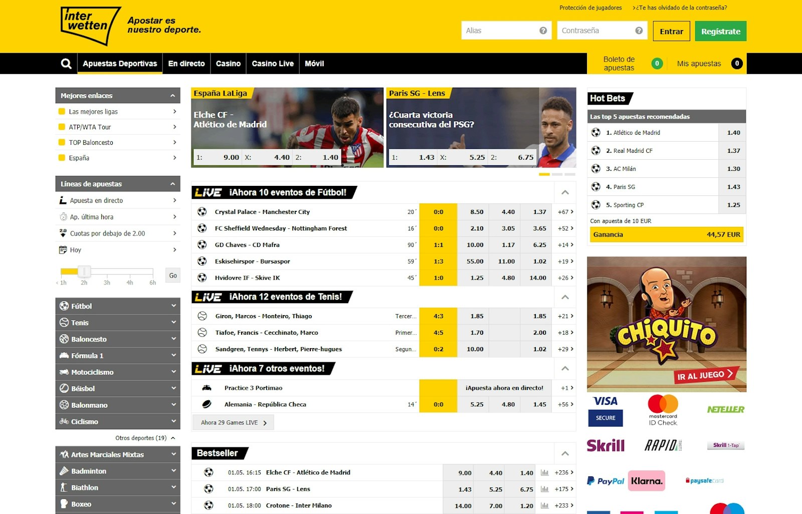 Interwetten apuestas