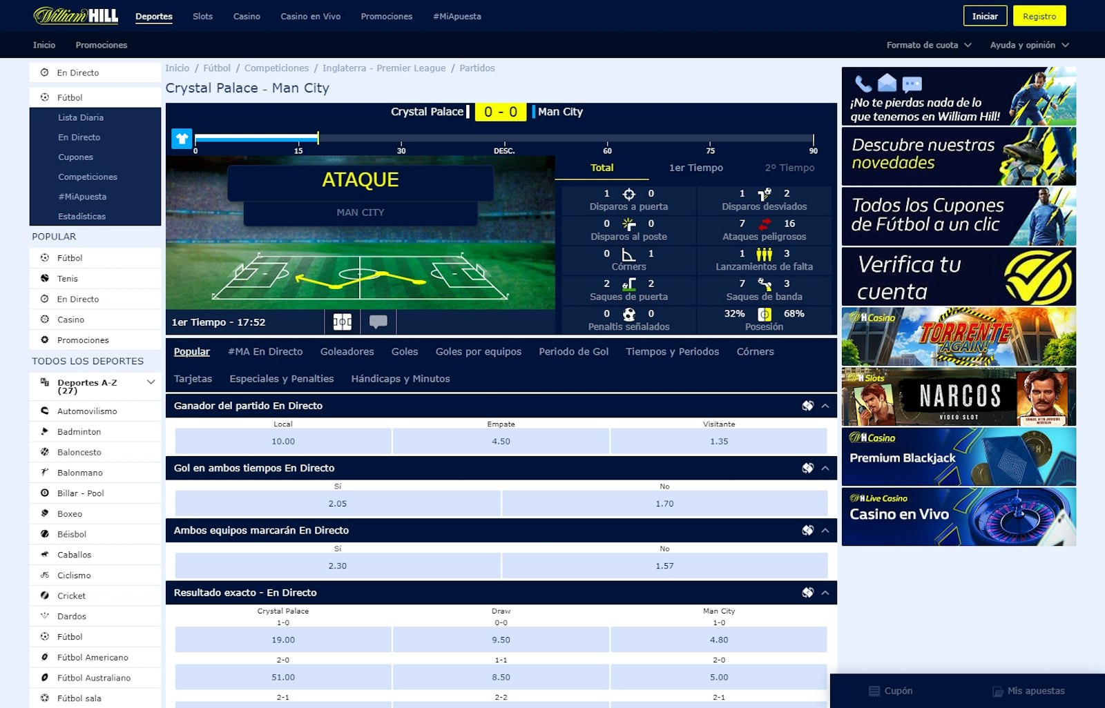 William hill deportes en directo