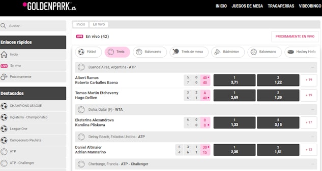 Golden park apuestas