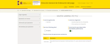Kaizen Gaming Licencia