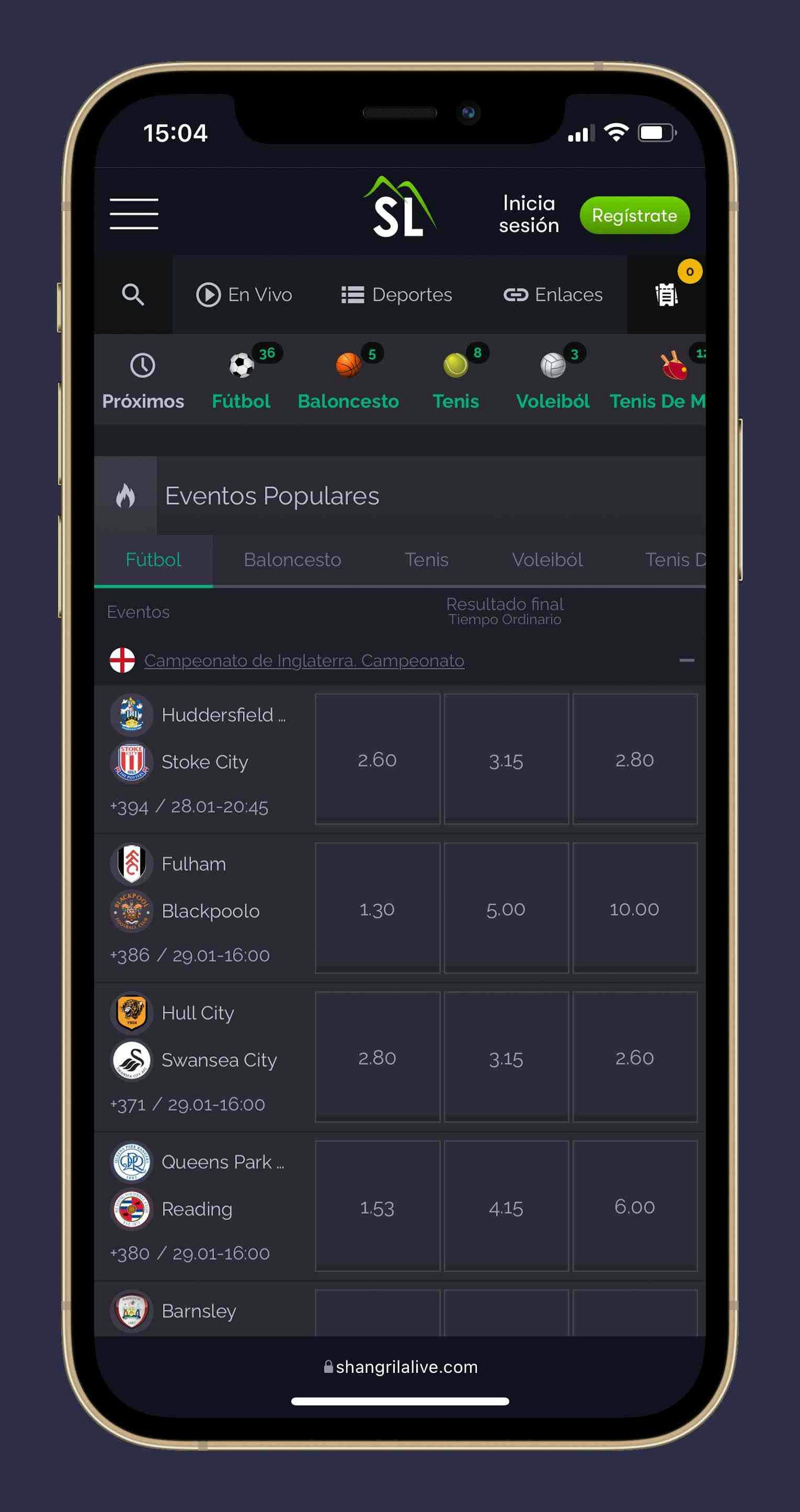Shangri La apuestas deportivas celular