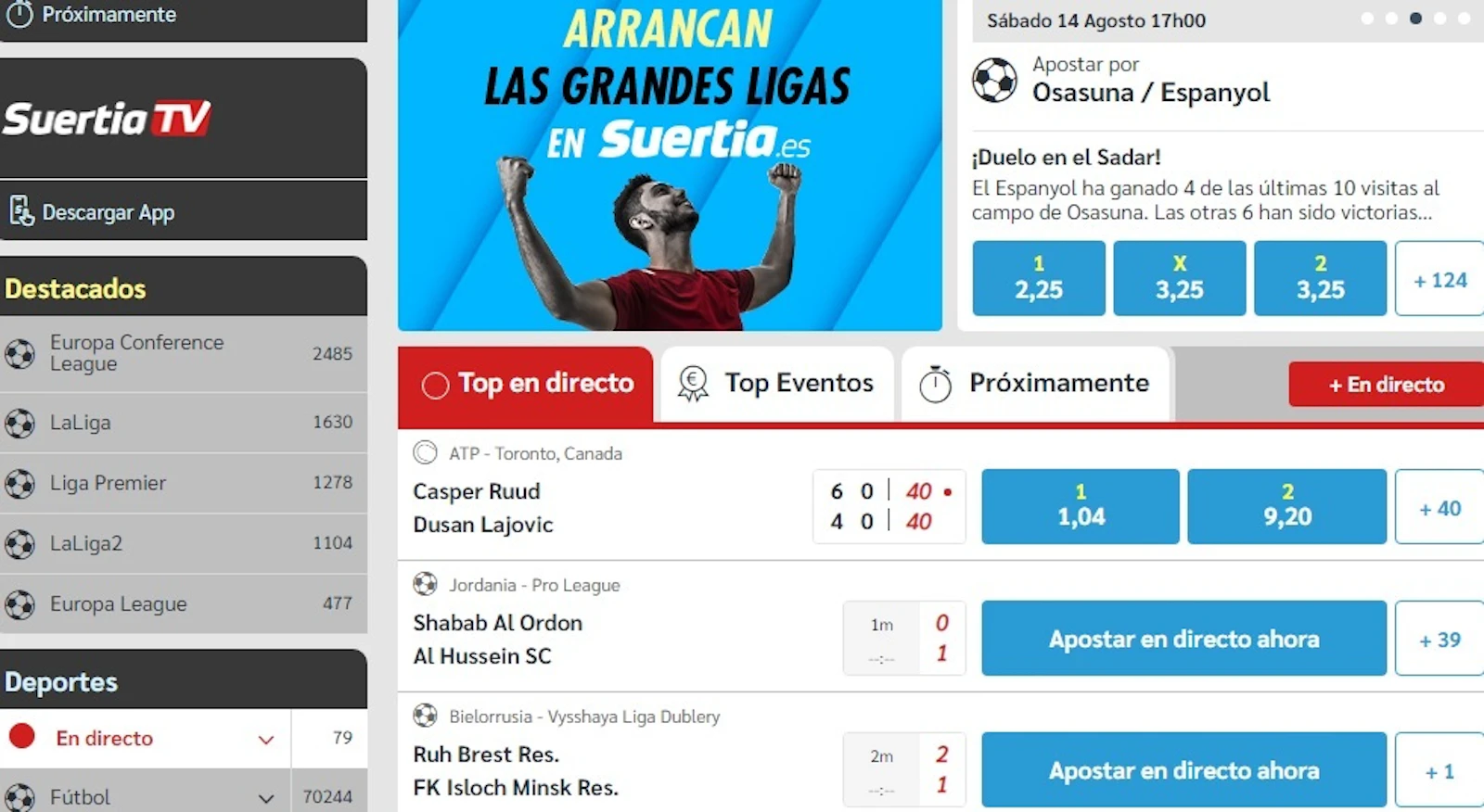 Suertia apuestas deportivas