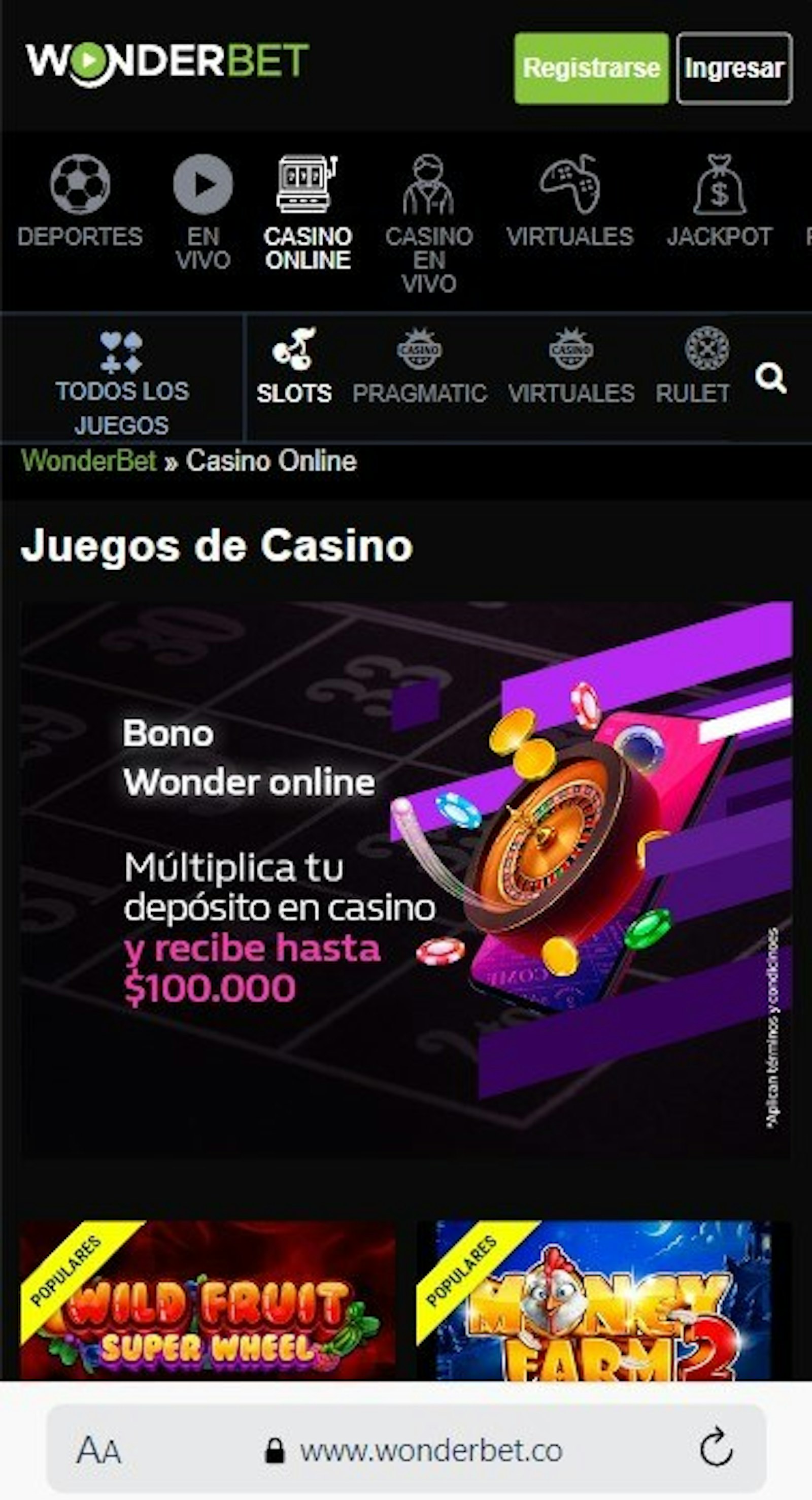 Wonderbet casino
