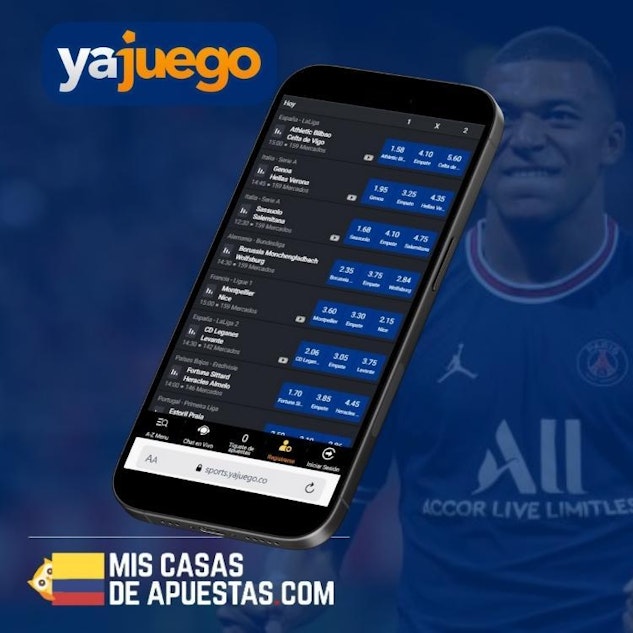 Smartphone con la sección de apuestas de Yajuego Colombia.